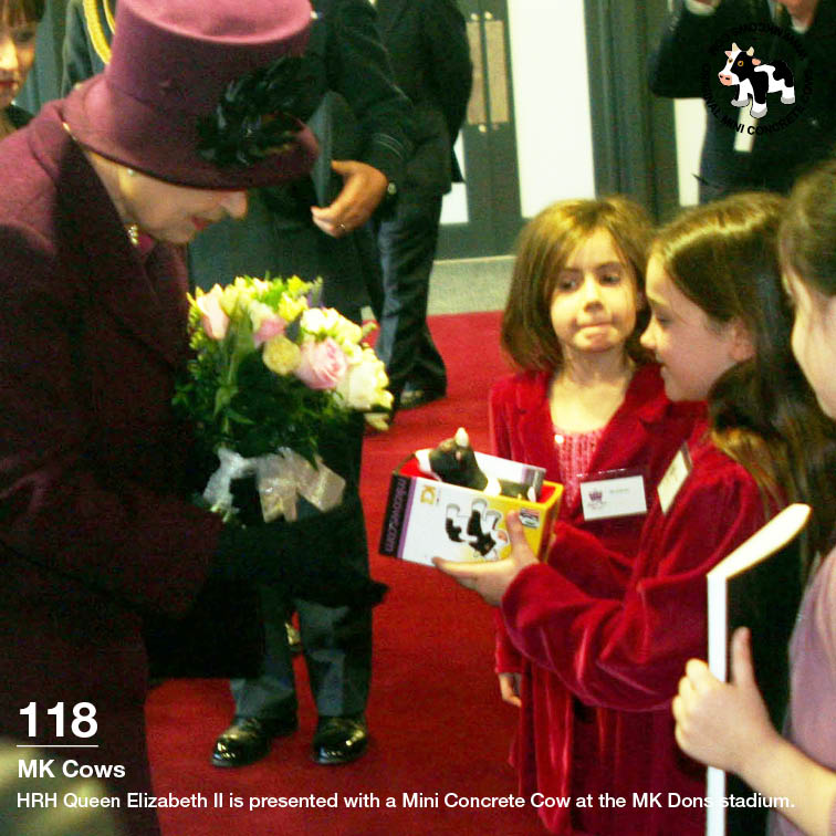 HM Queen Elizabeth II Receives a Mini Concrete Cow