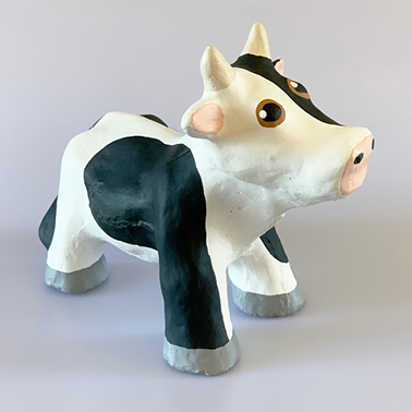 Large Mini Concrete Cow