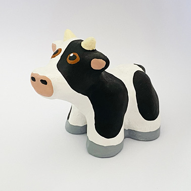 Small Mini Concrete Cow