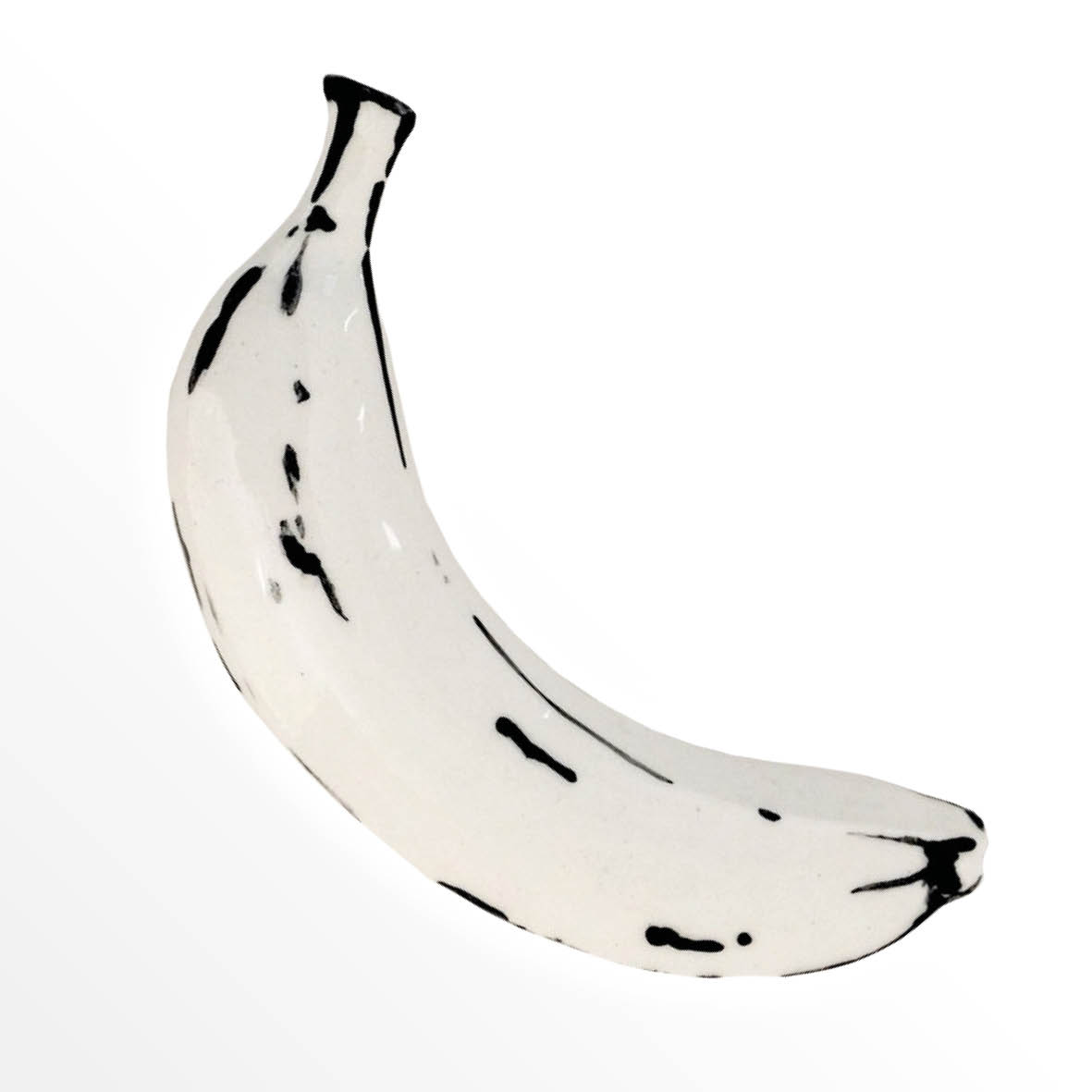 Ceramic White Banana - black accents