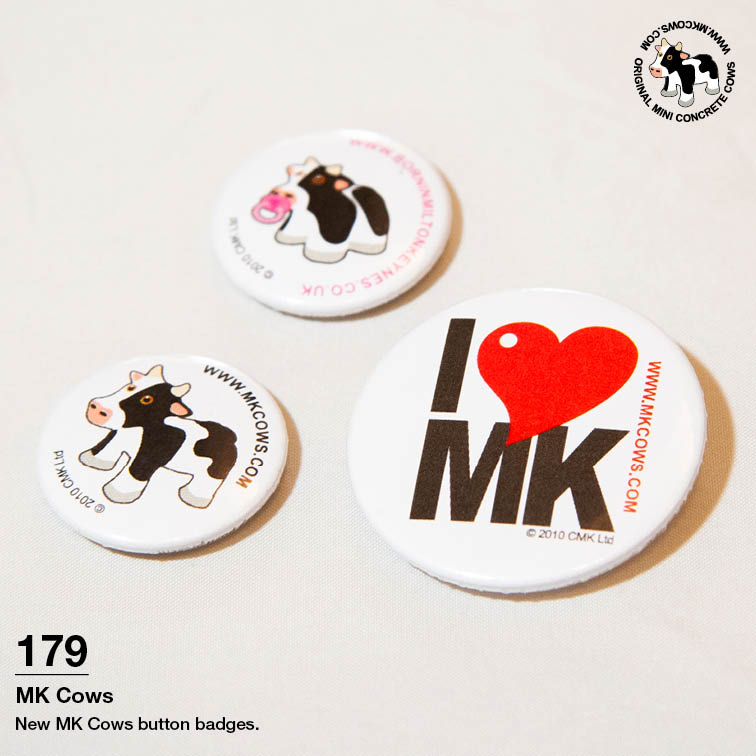 New MK Cows Button Badges