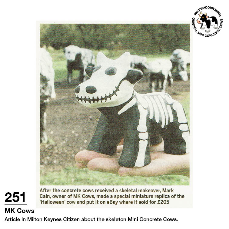Milton Keynes Citizen Article on Skeleton Mini Concrete Cow
