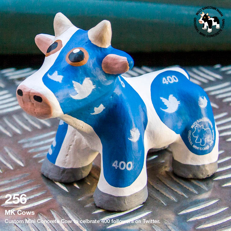 Special Edition Twitter Mini Concrete Cow for 400 to 500 Followers