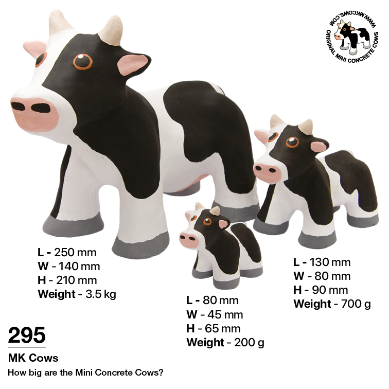 How big are the Mini Concrete Cows?