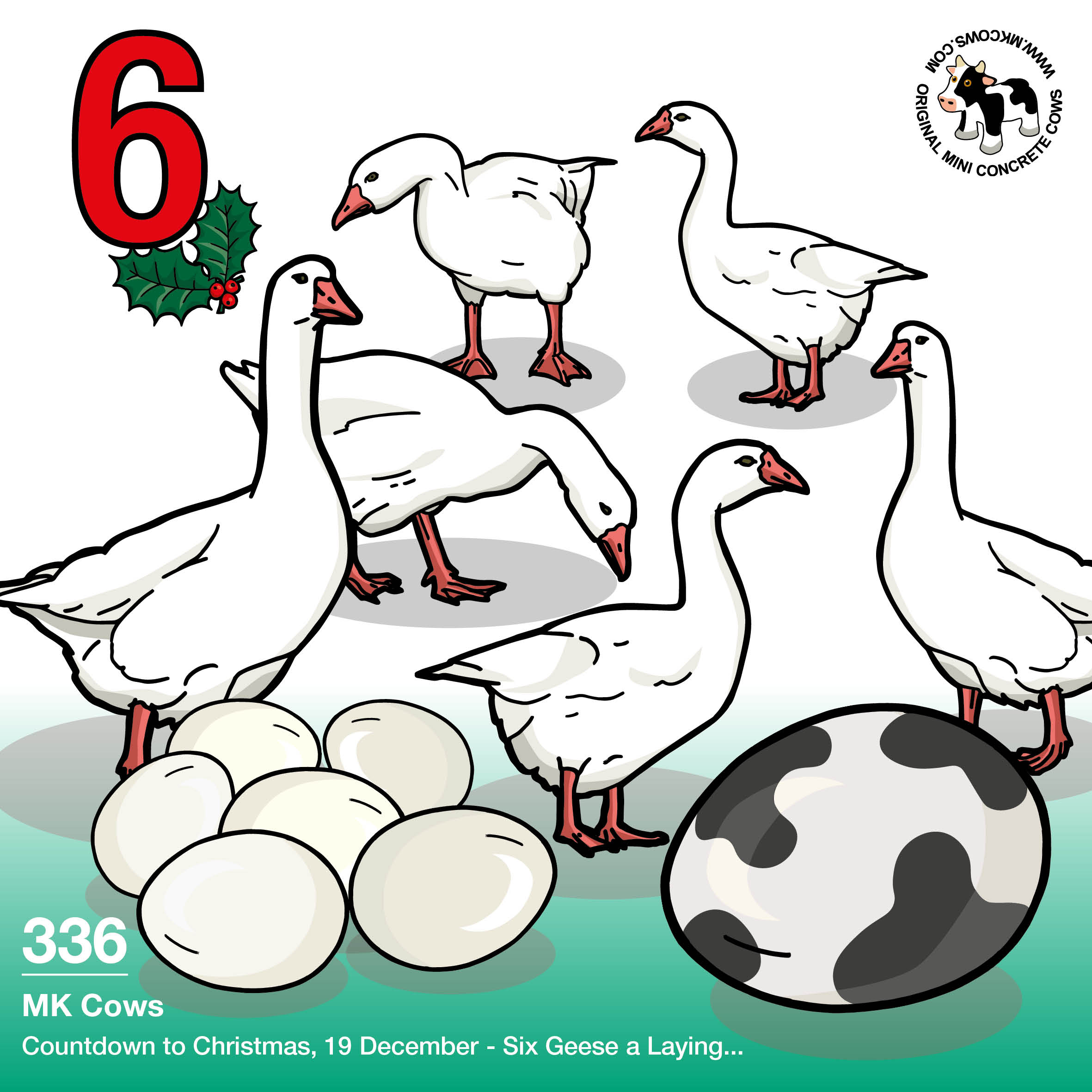 On the sixth day of Christmas my moo cow gave to me... six geese a laying (with an egg shape Mini Concrete Cow!)