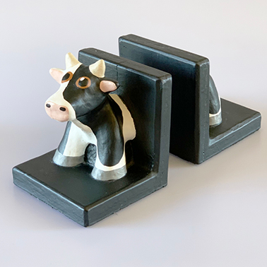 Medium Mini Concrete Cow Bookends