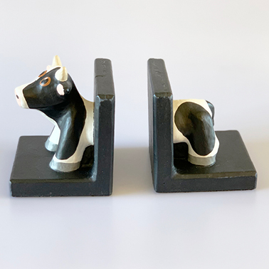 Mini Concrete Cow Bookends