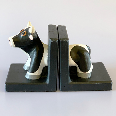 Mini Concrete Cow Bookends