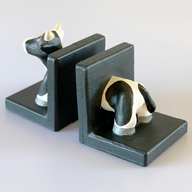 Mini Concrete Cow Bookends