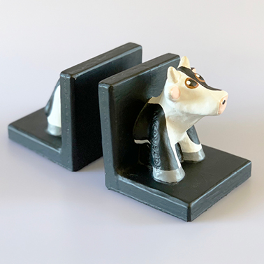 Mini Concrete Cow Bookends