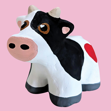 Valentine Mini Concrete Cow
