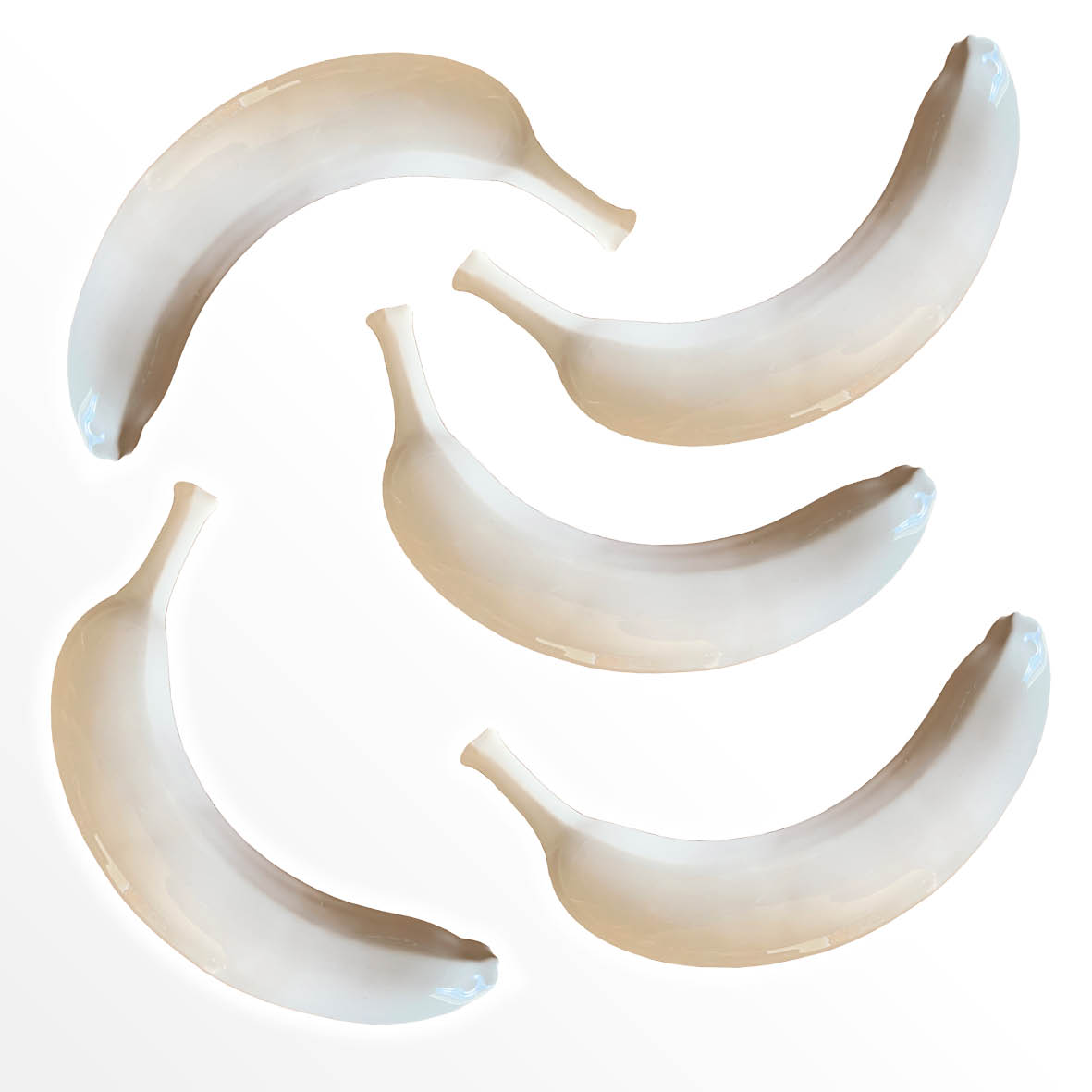5 x Ceramic White Bananas